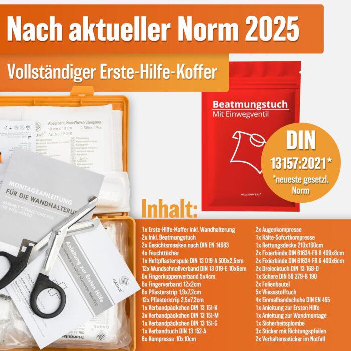 Erste Hilfe Kasten mit Wandhalterung – Bild 7